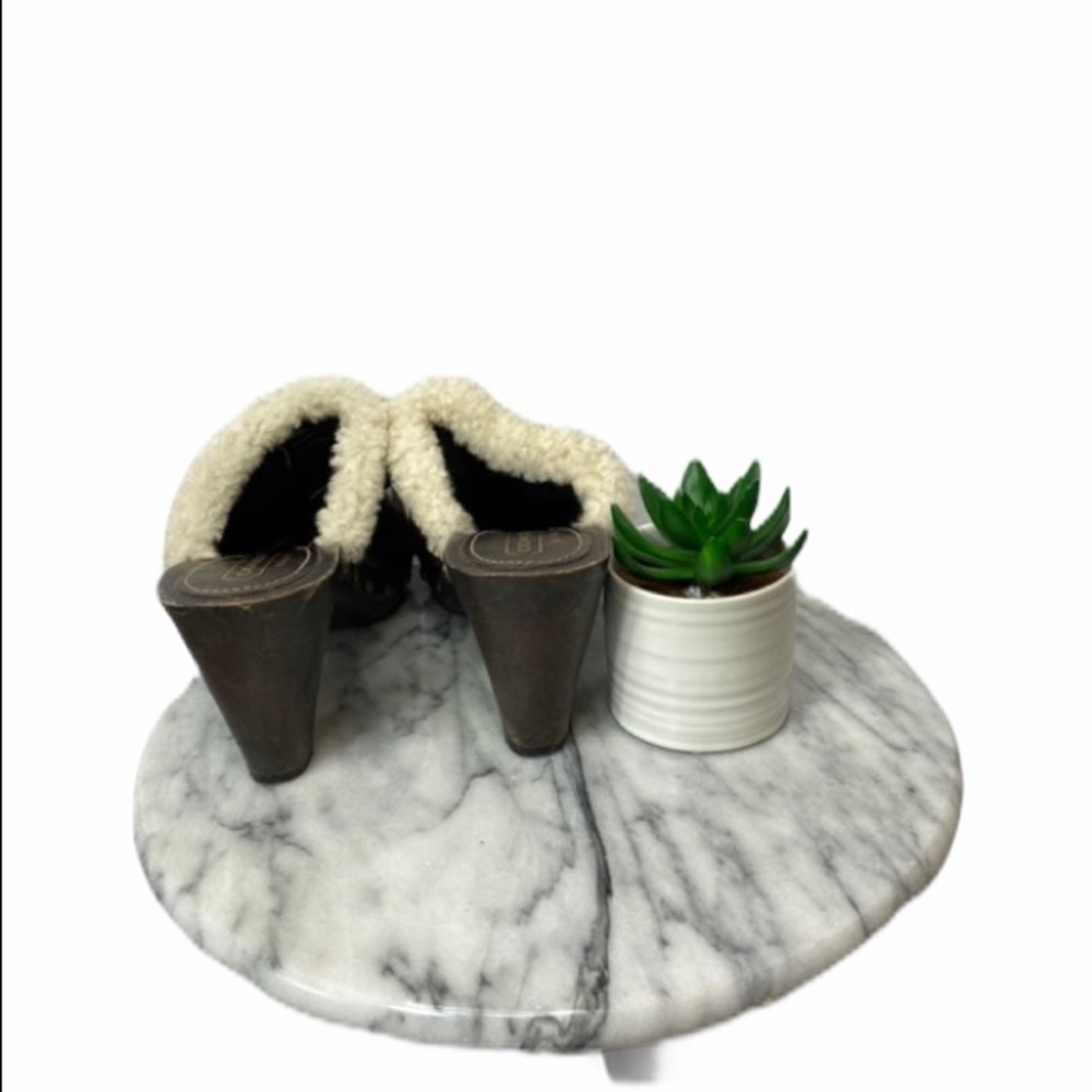 Coach Sondra Shearling Brown Clogs Size 7 - Picture 4 of 8